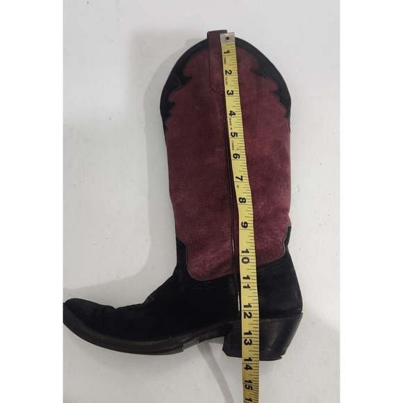 Anderson Bean 4170C Suede Cabernet Black Womens Western Boots Size 4 Made In USA - Picture 7 of 14